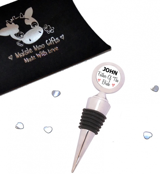 Personalised Father Of The Bride Metal Bottle Stopper